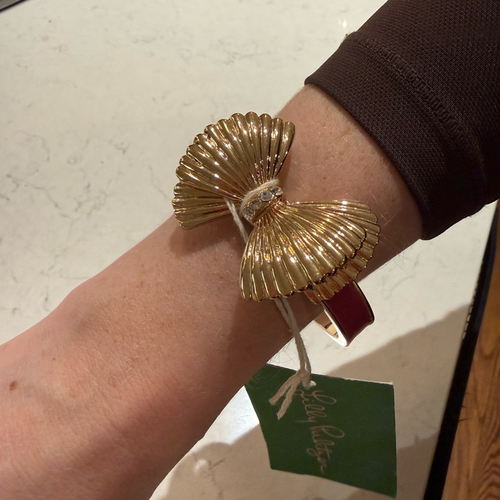Lilly Pulitzer Gold and Pink Bow Cuff